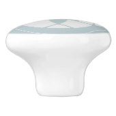 Symmetrisch Roze Bloem Tegelpatroon op Sage Keramische Knop (Zijkant)