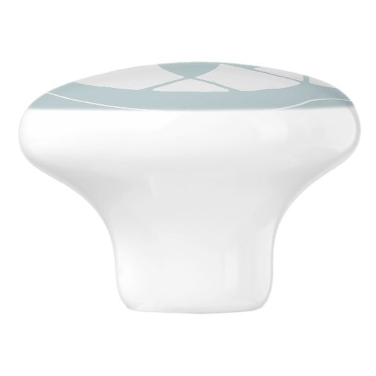 Symmetrisch Roze Bloem Tegelpatroon op Sage Keramische Knop (Zijkant)