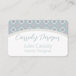 Symmetrisch Roze Bloem Tegelpatroon op Salie Arch Visitekaartje