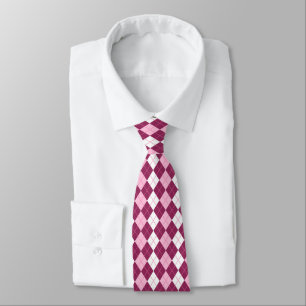 Symmetrisch roze en wit argyleontwerp stropdas