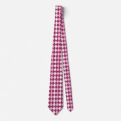 Symmetrisch roze en wit argyleontwerp stropdas (Voorkant)