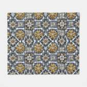 Symmetrisch sneeuwvlokpatroon fleece deken (Voorkant (Horizontaal))
