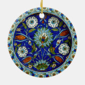 Symmetrisch Turks Iznik Tulip Motif Kerstmis Keramisch Ornament (Achterkant)
