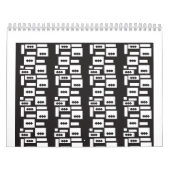 Symmetrisch wit geometrisch ontwerp met helder, he kalender (Hoes)