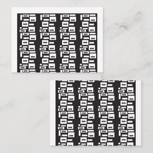 Symmetrisch wit geometrisch ontwerp met helder, he plaatskaartje (Voorkant / Achterkant)