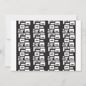 Symmetrisch wit geometrisch ontwerp met helder, he save the date (Achterkant)