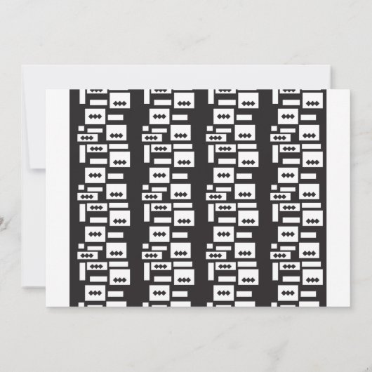 Symmetrisch wit geometrisch ontwerp met helder, he save the date (Achterkant)