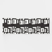 Symmetrisch wit geometrisch ontwerp met helder, he spandoek (Horizontaal)