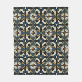 Symmetrische abstracte kunst met krachtige geometr fleece deken