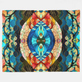 SYMMETRISCHE BOS JAPANSE KUNSTSTIJL FLEECE DEKEN (Voorkant (Horizontaal))