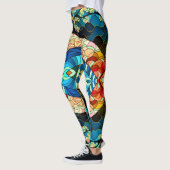 SYMMETRISCHE BOS JAPANSE KUNSTSTIJL LEGGINGS (Links)