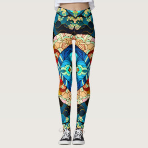 SYMMETRISCHE BOS JAPANSE KUNSTSTIJL LEGGINGS