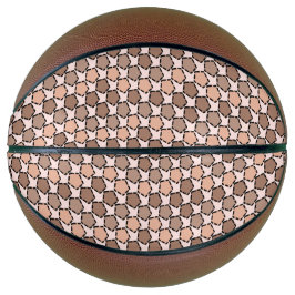 Symmetrische bruine vijfhoeken met geplette randen basketbal