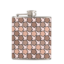 Symmetrische bruine vijfhoeken met geplette randen heupfles