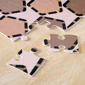 Symmetrische bruine vijfhoeken met geplette randen legpuzzel (Zijkant)