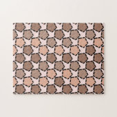 Symmetrische bruine vijfhoeken met geplette randen legpuzzel (Horizontaal)