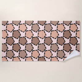 Symmetrische bruine vijfhoeken met geplette randen strandlaken