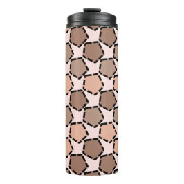 Symmetrische bruine vijfhoeken met geplette randen thermosbeker