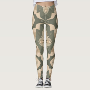Symmetrische Decor Leggings - Zachte Kleur Organic