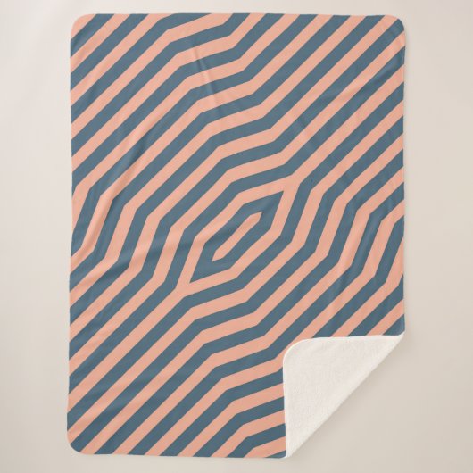 Symmetrische diagonale strepen achtergrond 10 sherpa deken (Voorkant)