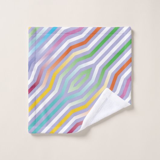 Symmetrische diagonale strepen achtergrond 1 bad handdoek (Wasdoekje)