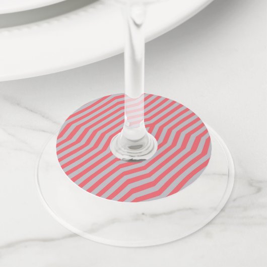 Symmetrische diagonale strepen achtergrond 5 wijnglaslabel (Dichtbij)