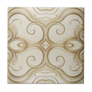 Symmetrische elegantie in gouden tinten tegeltje