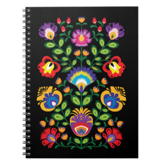 Symmetrische Folk Wycinanki Notitieboek