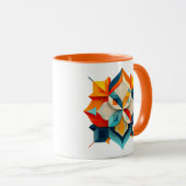 Symmetrische geometrische afbeelding met gekleurde mok (Voorkant rechts)