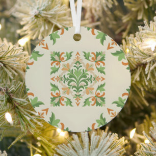 symmetrische groene bladversiering met krullen metalen ornament