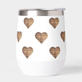 Symmetrische Grote Roestbruine Houten Harten