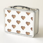 Symmetrische grote rustieke bruine houten harten (Achterkant)