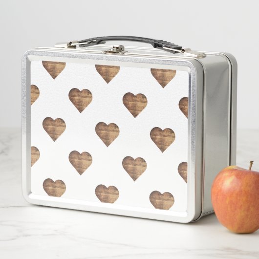 Symmetrische grote rustieke bruine houten harten (In situ)