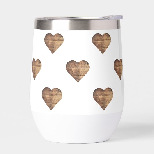 Symmetrische grote rustieke bruine houten harten (Links)