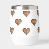 Symmetrische grote rustieke bruine houten harten (Achterkant)