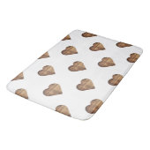 Symmetrische grote rustieke bruine houten harten badmat (Gekanteld)