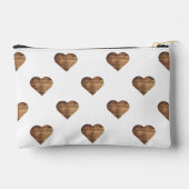 Symmetrische grote rustieke bruine houten harten etui (Achterkant)