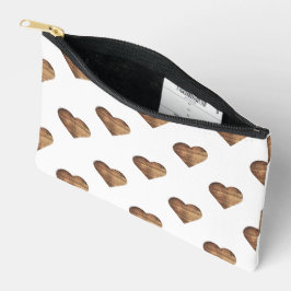 Symmetrische grote rustieke bruine houten harten etui