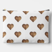 Symmetrische grote rustieke bruine houten harten etui (Voorkant)