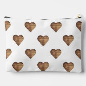 Symmetrische grote rustieke bruine houten harten etui (Achterkant)