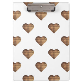 Symmetrische grote rustieke bruine houten harten klembord