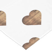 Symmetrische grote rustieke bruine houten harten korte tafelloper (Hoek)