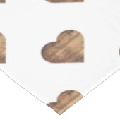 Symmetrische grote rustieke bruine houten harten tafelkleed (Gekanteld)