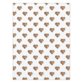 Symmetrische grote rustieke bruine houten harten tafelkleed (Voorkant)