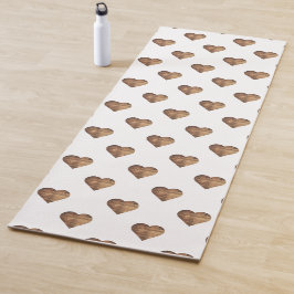 Symmetrische grote rustieke bruine houten harten yogamat
