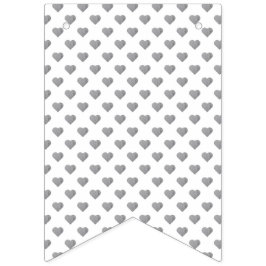 Symmetrische Kleine Beton Grijze Harten op Wit Vlaggetjes