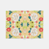 Symmetrische kleurrijke bloemen fleece deken (Voorkant (Horizontaal))