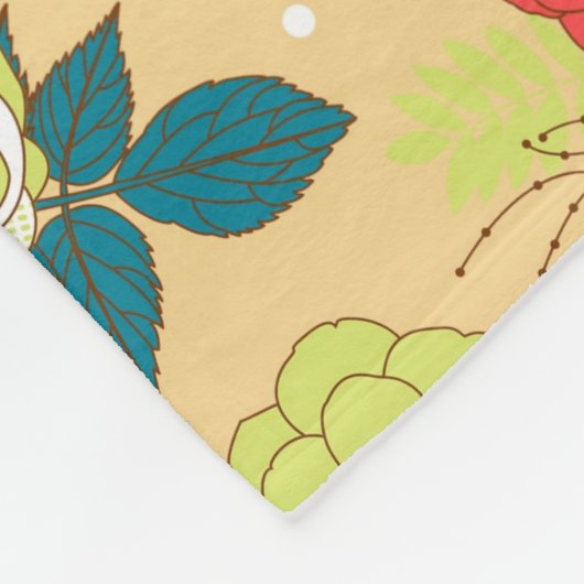 Symmetrische kleurrijke bloemen fleece deken (Hoek)
