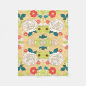 Symmetrische kleurrijke bloemen fleece deken (Voorkant)