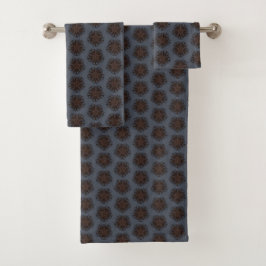 Symmetrische Lijntekening Mechanische Bloemstijl Bad Handdoek